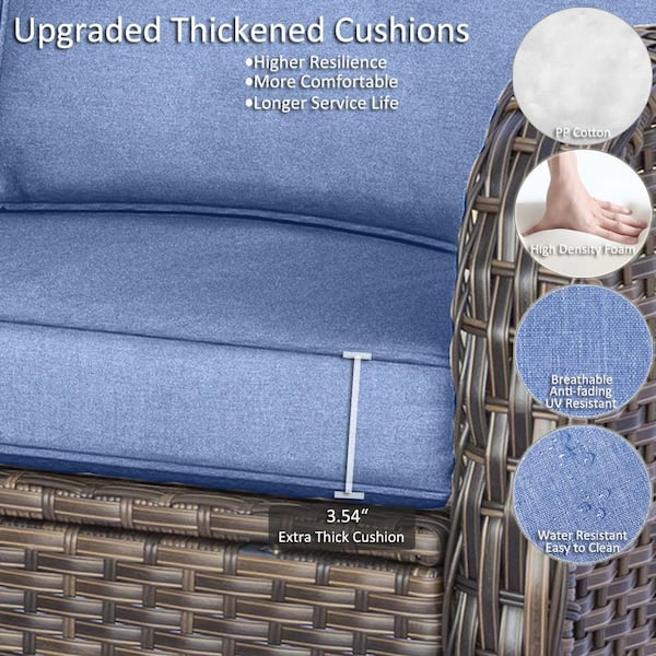 Xingzjojor Brown 8-Piece Wicker Outdoor Patio Conversation Seating
