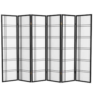 6 ft. Black 6-Panel Room Divider