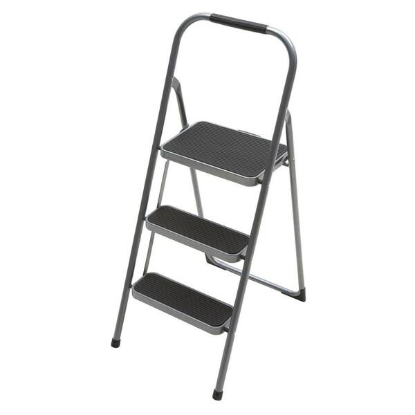 Easy Reach by Gorilla Ladders 3-Step Steel High-Back Step Stool Ladder with 200 lb. Load Capacity Type III Duty Rating