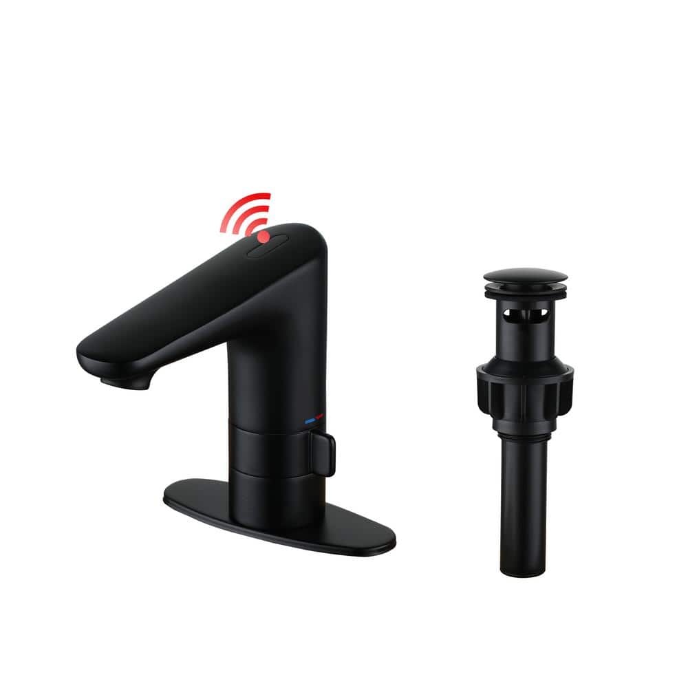 Sensor Touchless Single Handle Single Hole Vanity Sink Bathroom Faucet with Adjust Temperature in Matte Black price history on PriceWatchPro