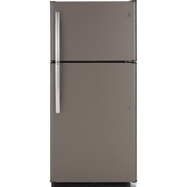GE 18.2 cu. ft. Top Freezer Refrigerator in Slate, Fingerprint Resistant
