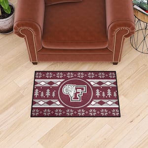 Fordham University Maroon Holiday Sweater 2 ft. x 3 ft. Starter Mat Accent Rug