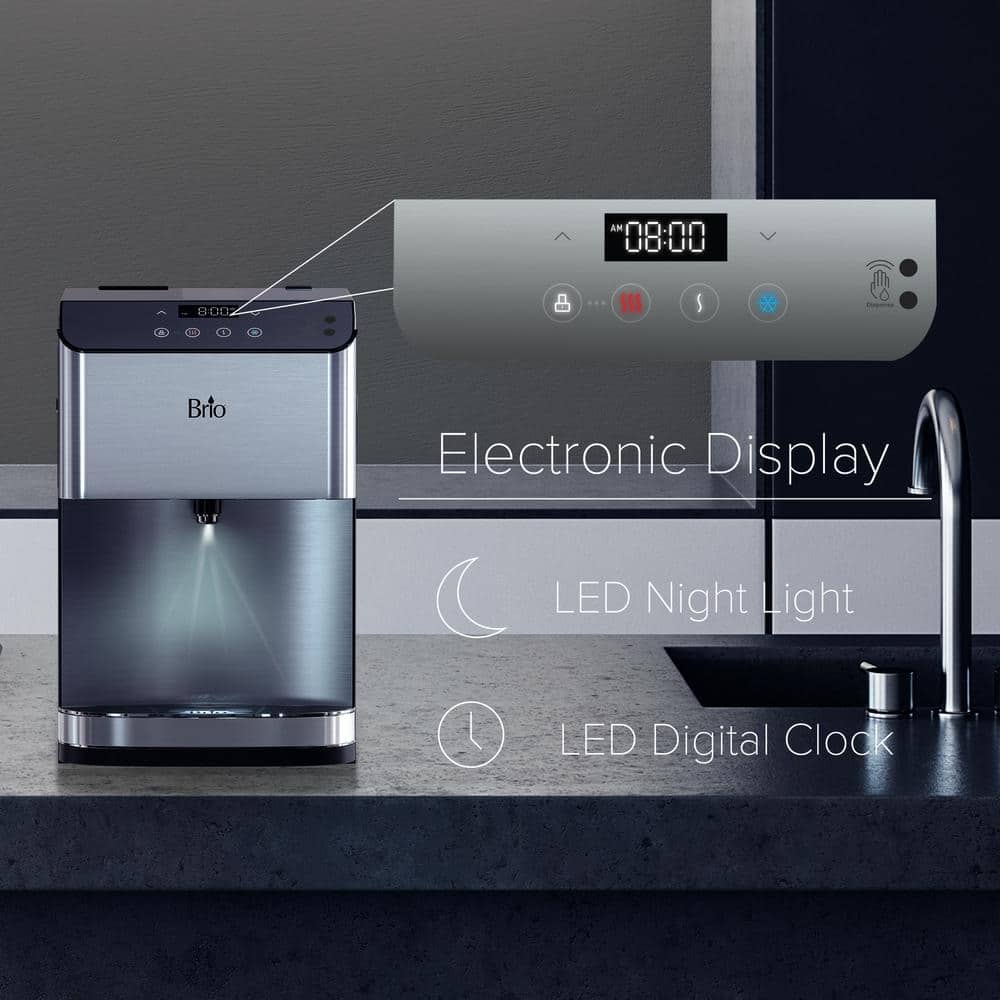 Brio Stainless Steel Compact Countertop Tri-Temperature Water Cooler