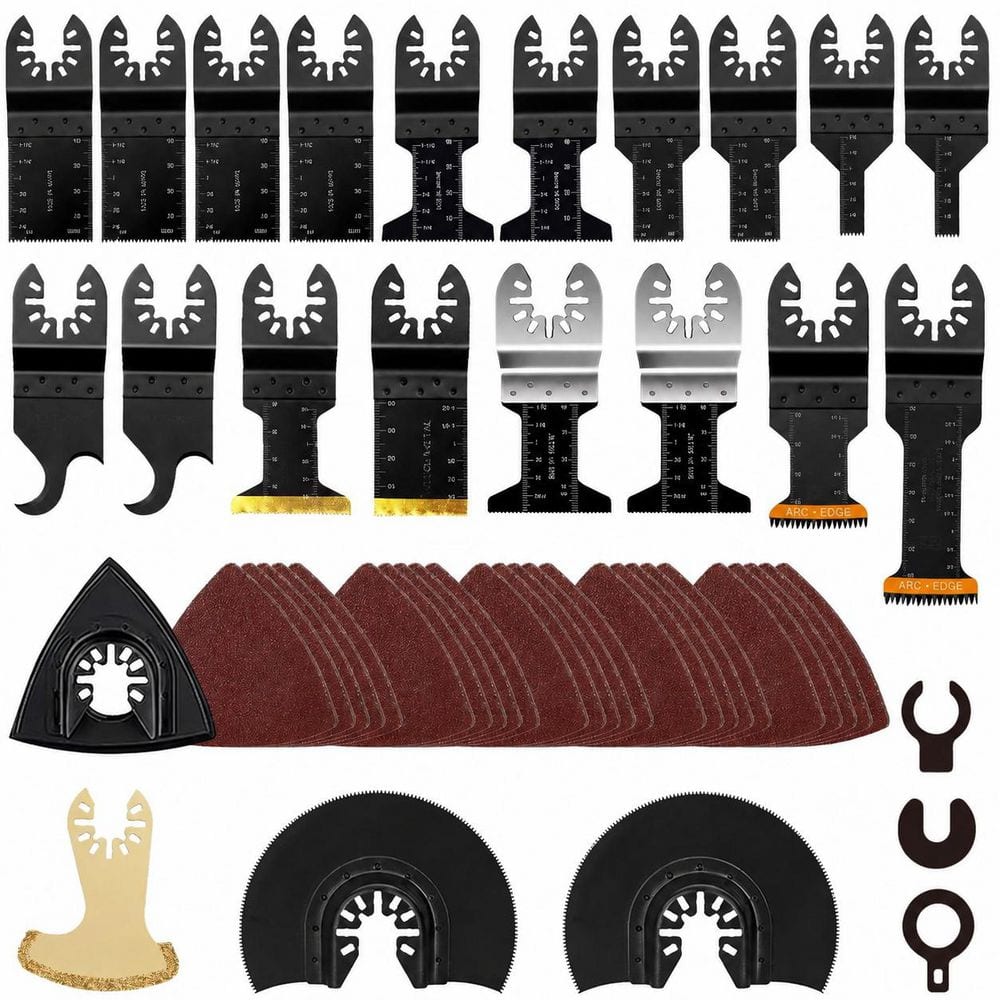 50-Pack Titanium Coated Metal Wood Oscillating Tool Blade Kit with Precision Scale and Multi-Grit Sandpaper price history on PriceWatchPro