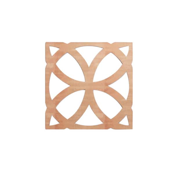 Ekena Millwork 15-3/8 in. x 15-3/8 in. x 1/4 in. Cherry Medium Daventry Decorative Fretwork Wood Wall Panels (10-Pack)