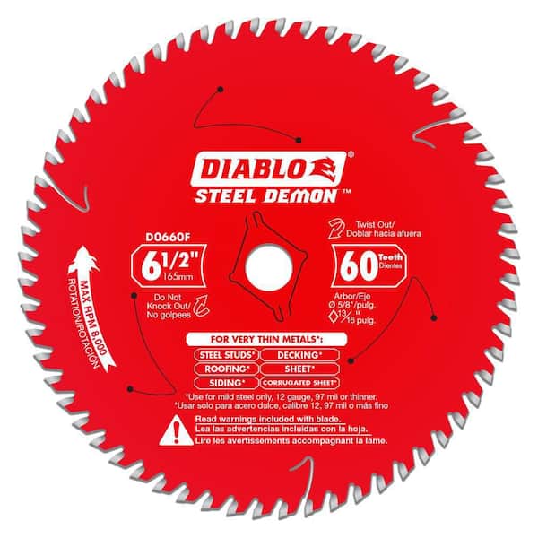 DIABLO 6-1/2in. x 60-Teeth Steel Demon Saw Blade for Thin Metal