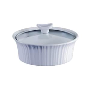 4.5 QT Ceramic Baking Dish with Lid Grayish Blue 