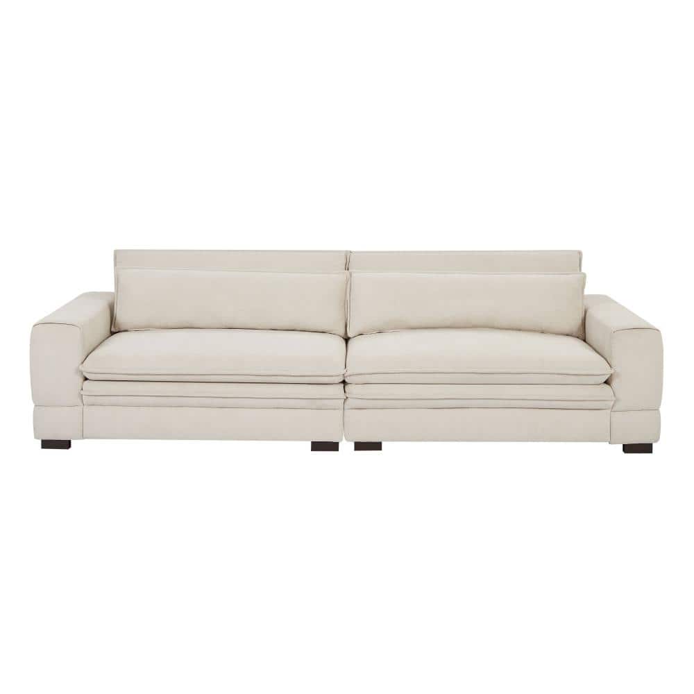 Mid-Century Modern 104.72 in. Wide Flared Arm Fabric Loveseat Sofa with High-Density Cushion in Beige price history on PriceWatchPro