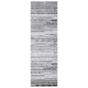 Positano Collection Pienza Gray 2 ft. x 7 ft. Distressed Runner Rug