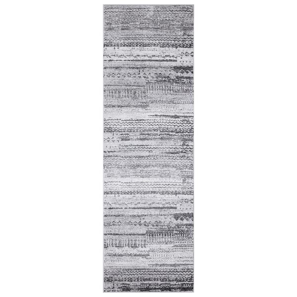 Concord Global Trading Positano Collection Pienza Gray 2 ft. x 7 ft. Distressed Runner Rug