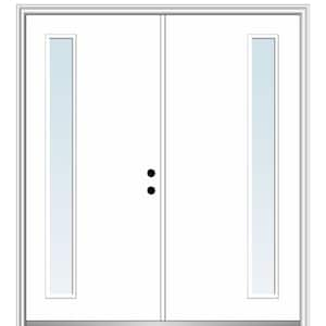 Viola 60 in. x 80 in. Left-Hand Inswing 1-Lite Clear Low-E Primed Fiberglass Prehung Front Door on 6-9/16 in. Frame