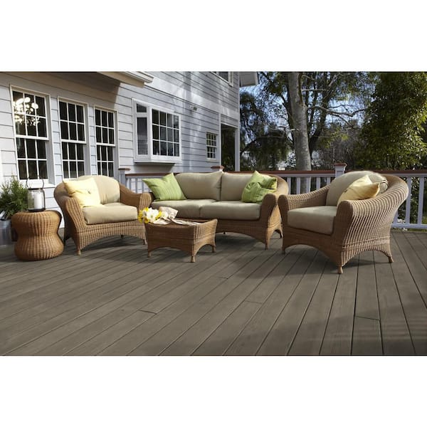 8 oz. #ST-144 Gray Seas Semi-Transparent Waterproofing Exterior Wood Stain and Sealer Sample