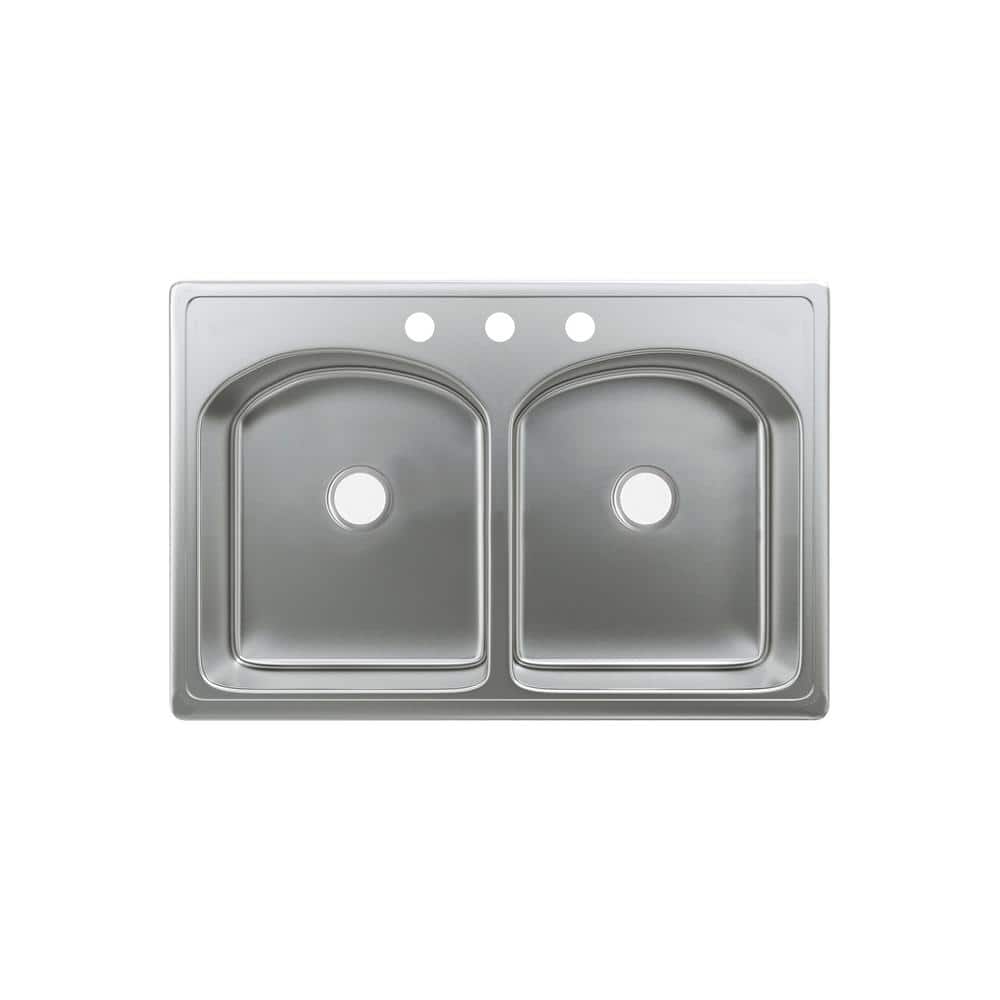 Ouvert 33 x 22 Stainless Steel Dual Basin Top-Mount Kitchen Sink