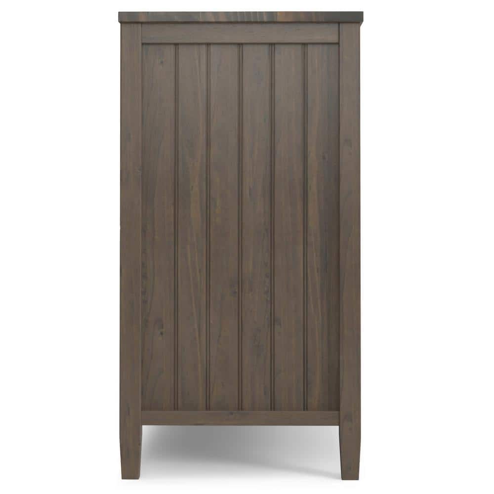 Lev 60'' Smoky Brown Solid Wood Adjustable Shelving Cabinet