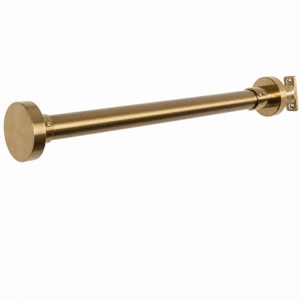 Stainless Steel Adjustable Shower Curtain Rod, Expandable 47-84 in. Permanent Mount Shower Rod, Brushed Gold