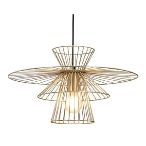 Azzi 127.6 in. H Gold Basket Pendant Ceiling Lamp