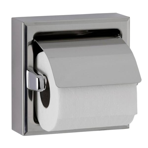 BOBRICK Polished Stainless Steel Surface-Mounted Toilet Paper Dispenser ...