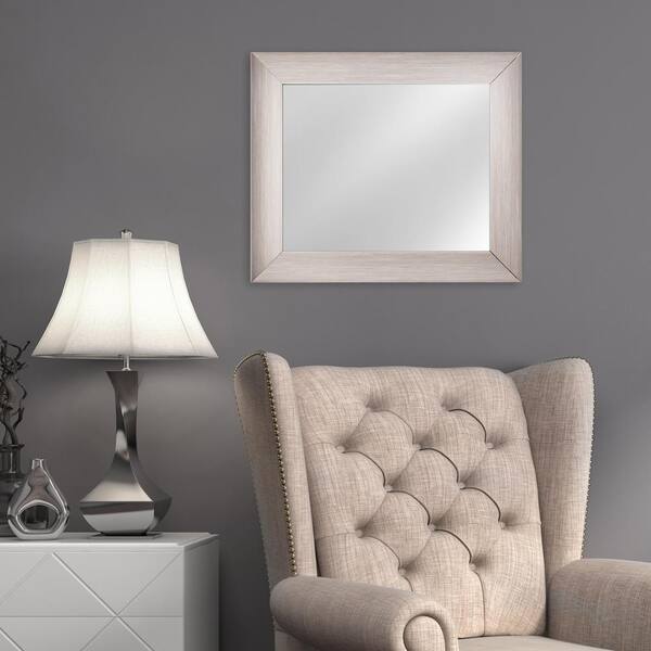 Crystal Art Gallery Medium Rectangle Grey Modern Mirror (25.5 in. H x 21.5 in. W)