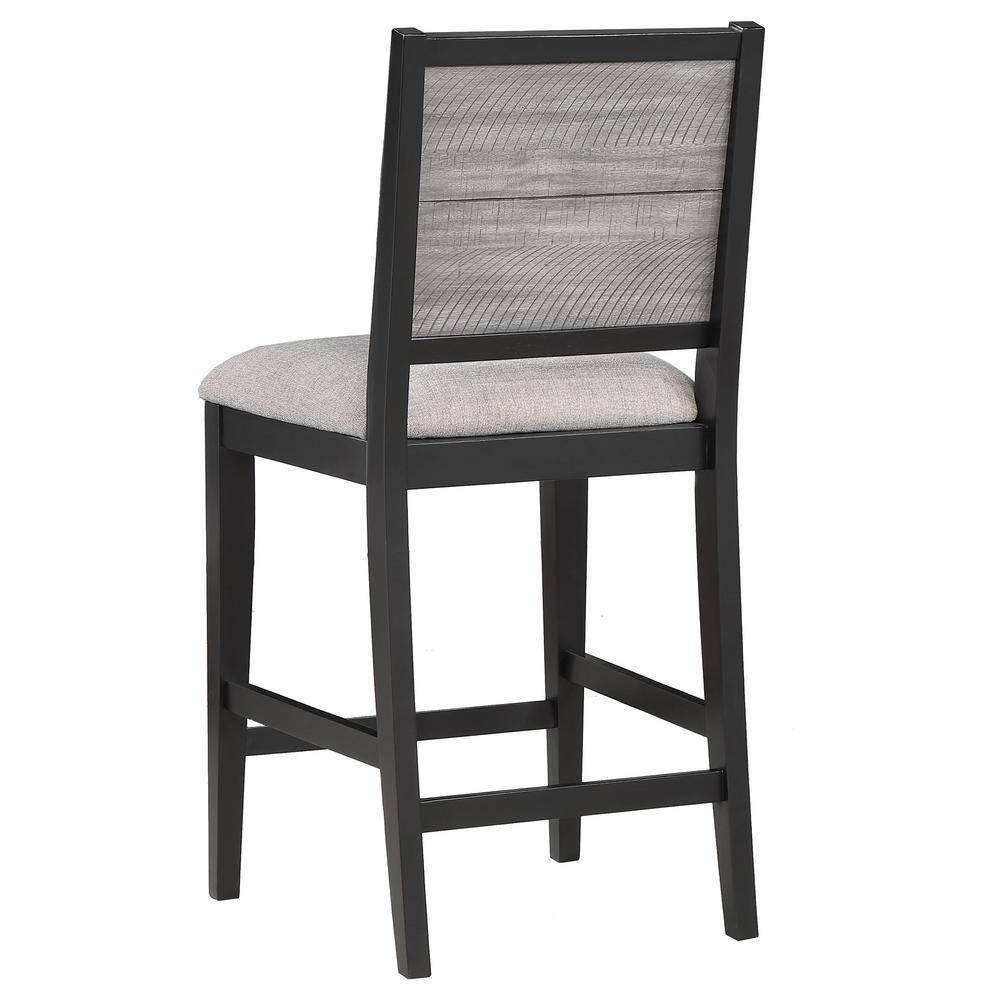 Elodie Gray Upholstered Counter Height Dining Chair with Wood Frame