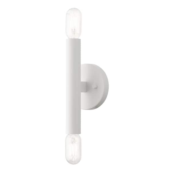 Livex Lighting Copenhagen 5.125 in. 2-Light White ADA Sconce