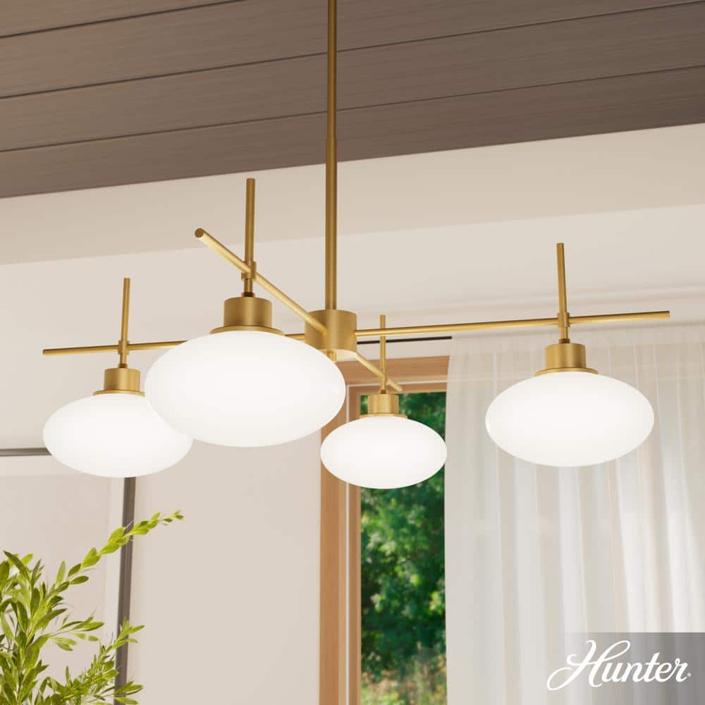 Getty 4-Light Luxe Gold Shaded Geometric Chandelier for Kitchens, Living Rooms with No Bulbs Included price history on PriceWatchPro