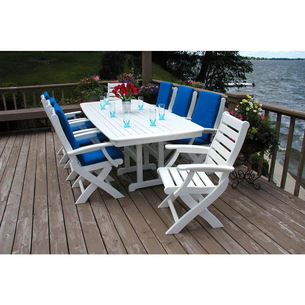 Black Polywood Nautical 72" Outdoor Dining Table