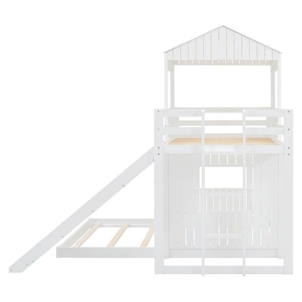 Harper & Bright Designs White Wood Frame Twin over Full