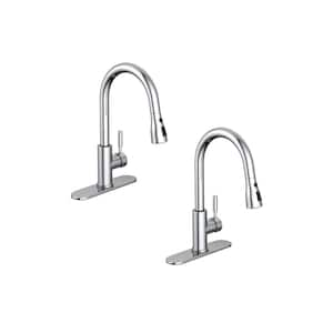 Garrick Single-Handle Pull-Down Sprayer Kitchen Faucet in Chrome (2-Pack)