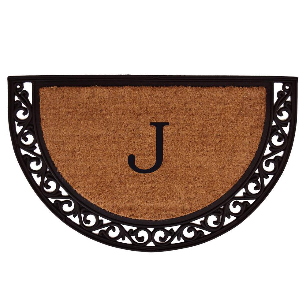 Ornate Scroll 30 in. x 48 in. Coir Monogrammed Door Mat (Letter J) price history on PriceWatchPro