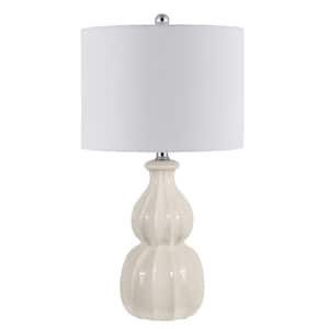 Wade 24.5 in. Ivory Table Lamp with White Shade