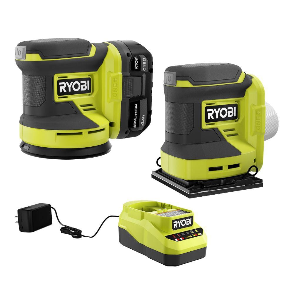 RYOBI ONE+ 18V Cordless 2-Tool Combo Kit with Random Orbit Sander ...