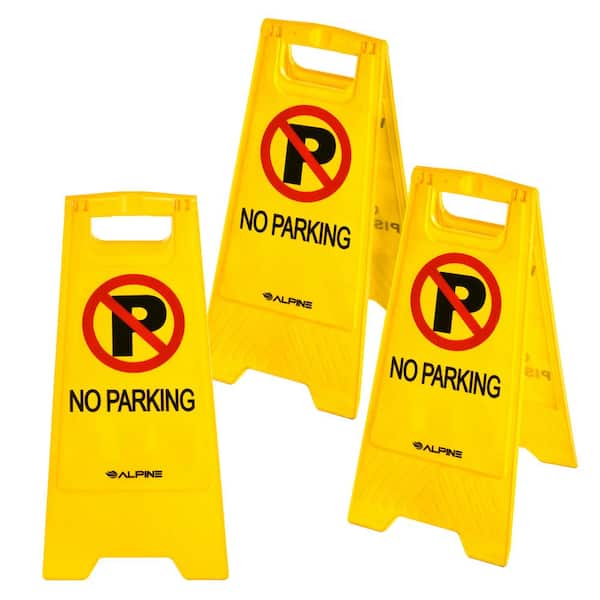 Alpine Industries 24 in. 2-Sided Fold-Out Floor Safety Sign No Parking (3-Pack)