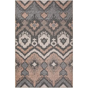 Yuma 5 ft. x 7 ft. 6 in. Brown Geometric Indoor/Outdoor Washable Area Rug