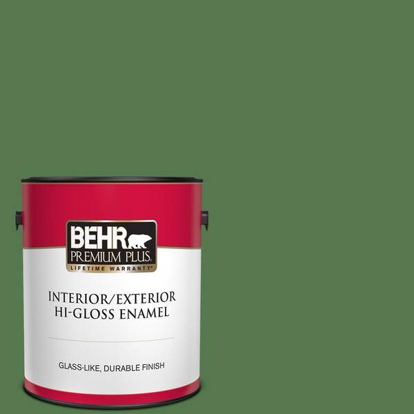 BEHR PREMIUM PLUS 1 gal. #450D-7 Torrey Pine Hi-Gloss Enamel Interior/Exterior Paint