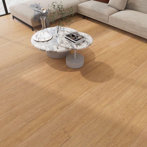 Take Home Sample - Savory Champagne 5 in. W x 4 in. L Bamboo Flooring
