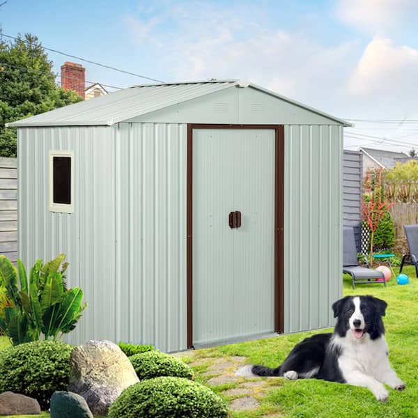 Boosicavelly 6 ft. W x 5 ft. D Outdoor Metal Storage Shed with Window, Sliding Door (30 sq. ft.)