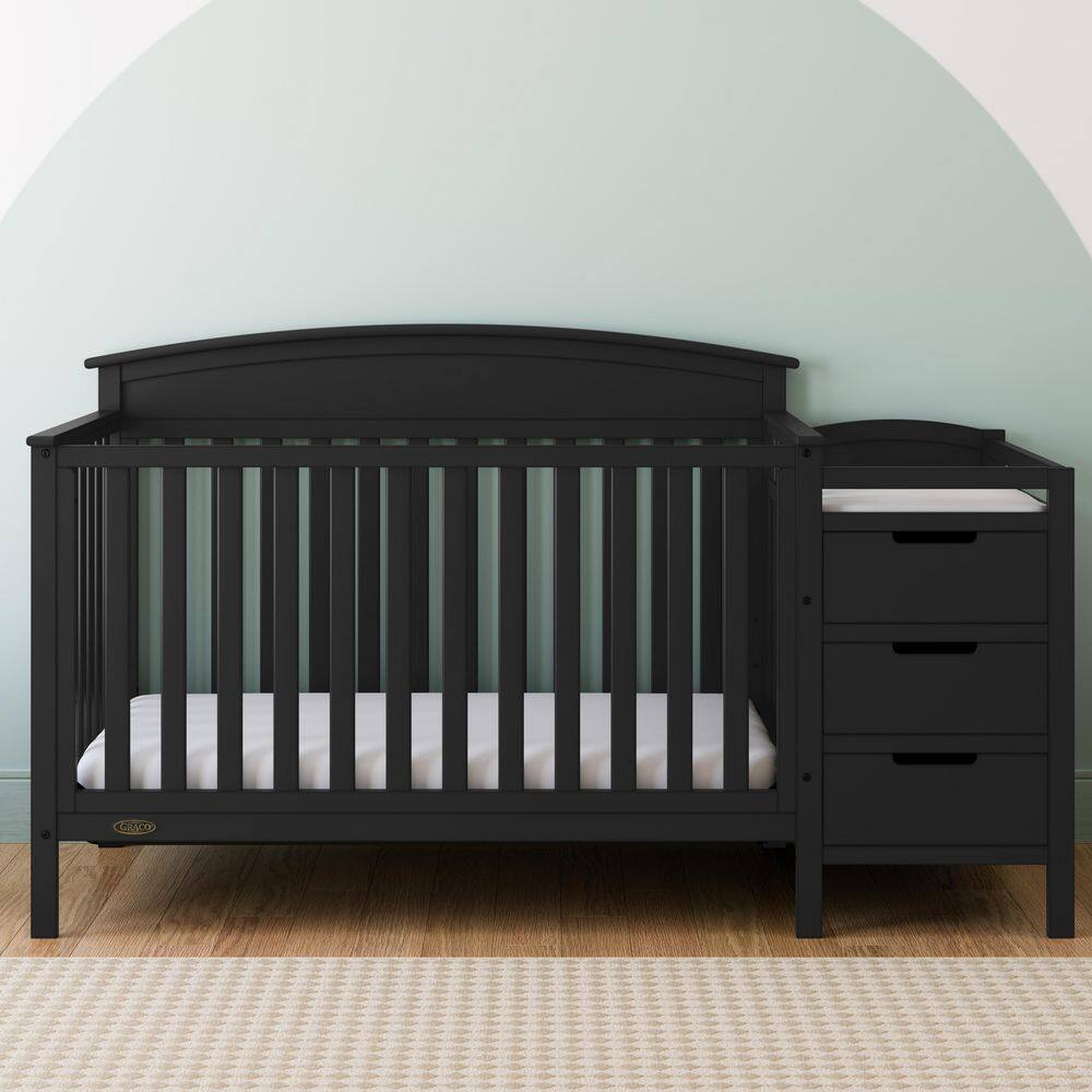 Black Pine 4-in-1 Convertible Crib and Changer