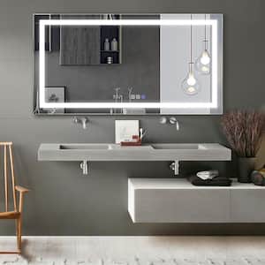 38 in. W x 72 in. H Large Rectangular Frameless Anti-Fog LED Wall Mounted Bathroom Vanity Mirror With Lights