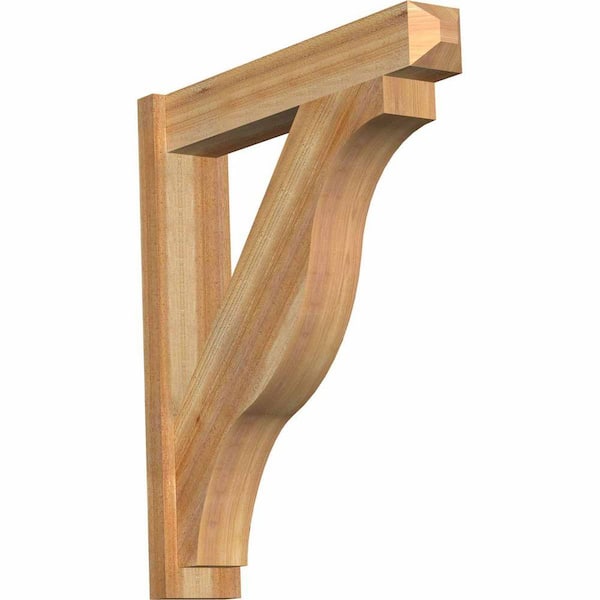 Ekena Millwork 6 in. x 34 in. x 30 in. Western Red Cedar Fuston Craftsman Rough Sawn Outlooker