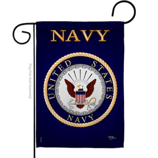 Breeze Decor 13 in. x 18.5 in. Navy Garden Flag Double-Sided Armed Forces Decorative Vertical Flags