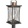Progress Lighting Barlowe 1-Light Outdoor Wall Lantern In Antique Bronze With Clear Seeded Glass-190534