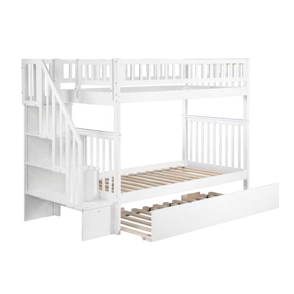 Atlantic Furniture Woodland Staircase, Staircase Bunk Bed With Trundle