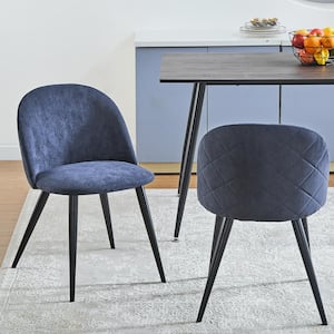 Zomba Blue Fabric Upholstered Side Dining Chairs ( Set of 2)
