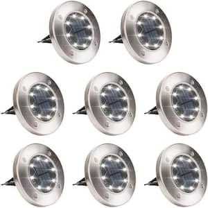 Solar Powered White Integrated LED Path Light (8-Pack)