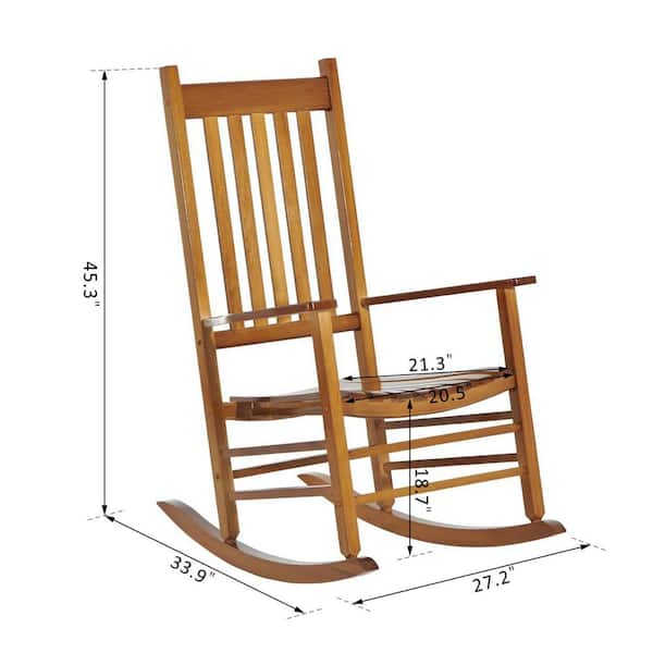 Outsunny Versatile Natural Wood Color Wooden Indoor Outdoor High Back Slat Rocking Chair 84a 041 Outsunny Versatile Natural Wood Color, Rocking Chair Indoor Wood