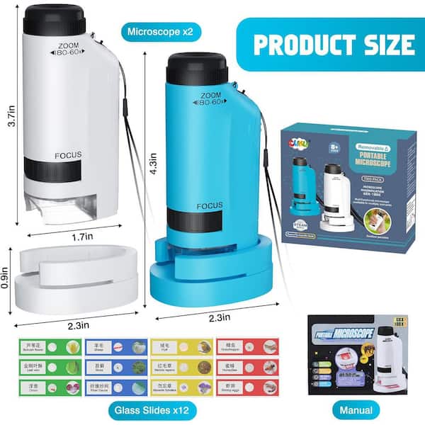 SenQWFa Portable Microscope Zoom 60x-180x Handheld Mini Microscope