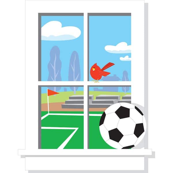 RoomMates 32 in. x 25 in. Soccer Practice Peel & Stick Window Decal