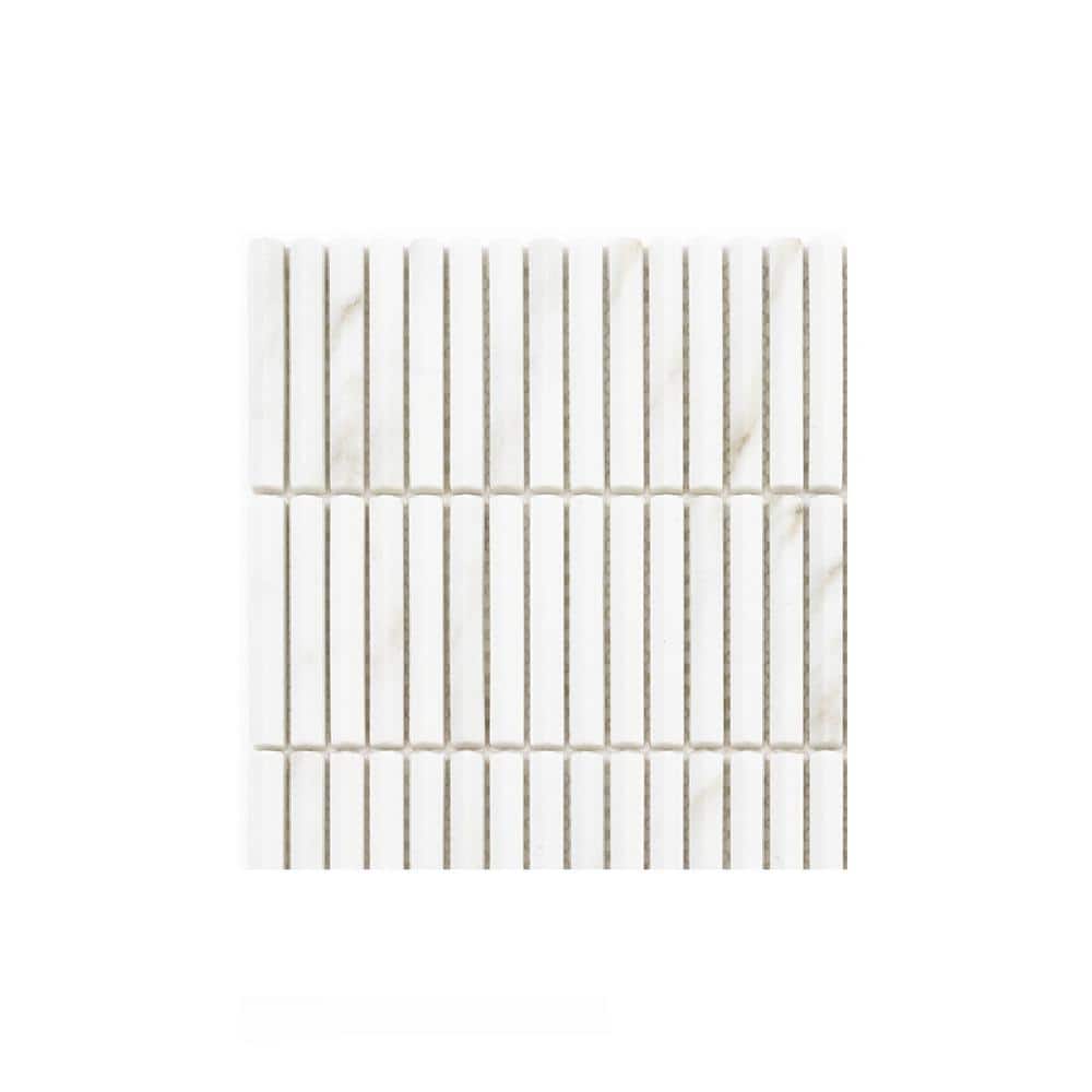 Take Home Tile Sample - Doric Carrara White 4 in. x 4 in. Stack Matte Glass Mosaic price history on PriceWatchPro