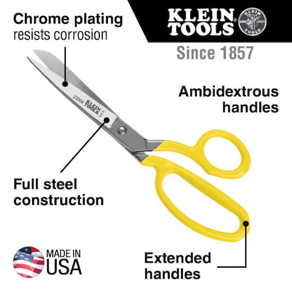 Klein Tools G7220K Bent Trimmer, Plastic Handle, SS Blade, 8-7/8
