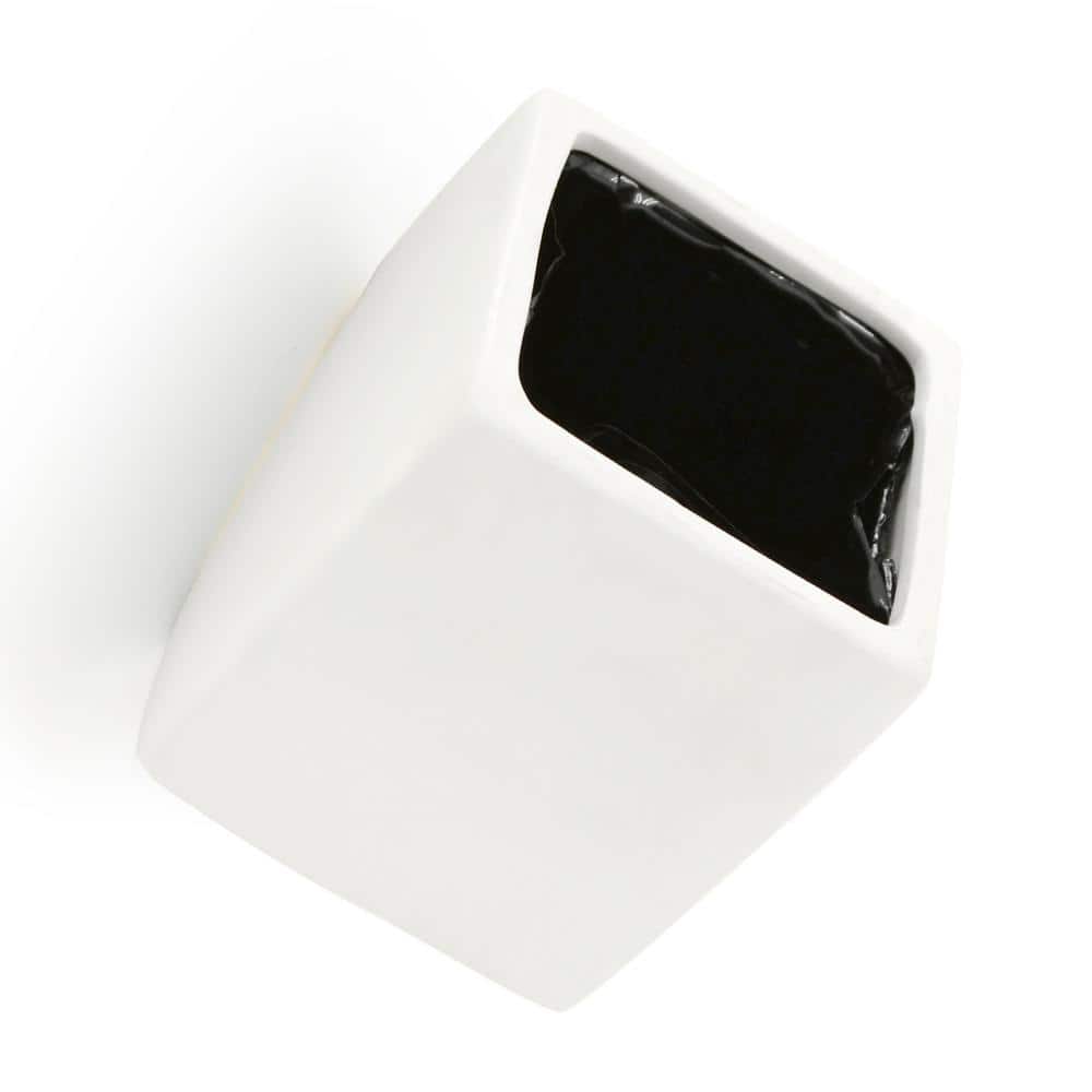 Cube 3 1/2 in. x 4 in. White Ceramic Wall Planter